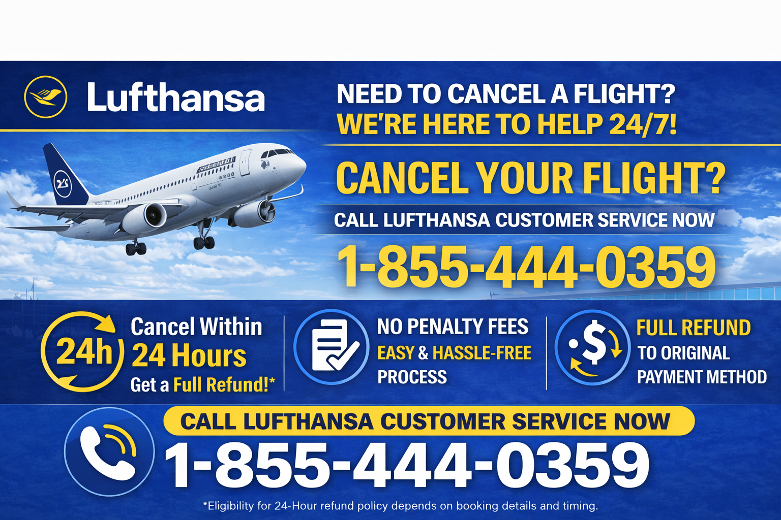 Lufthansa Airlines 24-Hour Flight Cancellation Policy | How to Get Refund Easily